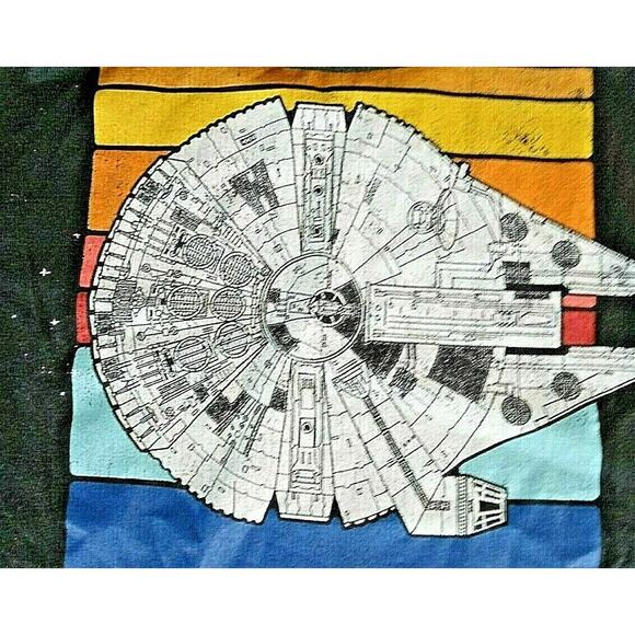 Star Wars Millennium Falcon T-Shirt Size Medium Ship Schematics Fifth Sun - Picture 5 of 5